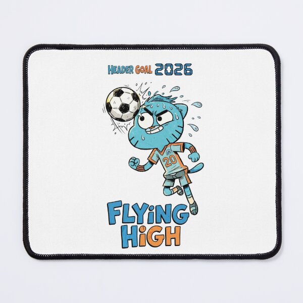 Item preview, Header Goal 2026 Blue Cat Soccer Cartoon Art designed and sold by annaarthk.