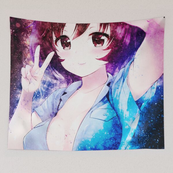 Item preview, Yukari Akiyama Girls und Panzer Blue Selfie Peace designed and sold by mildaclairmo.
