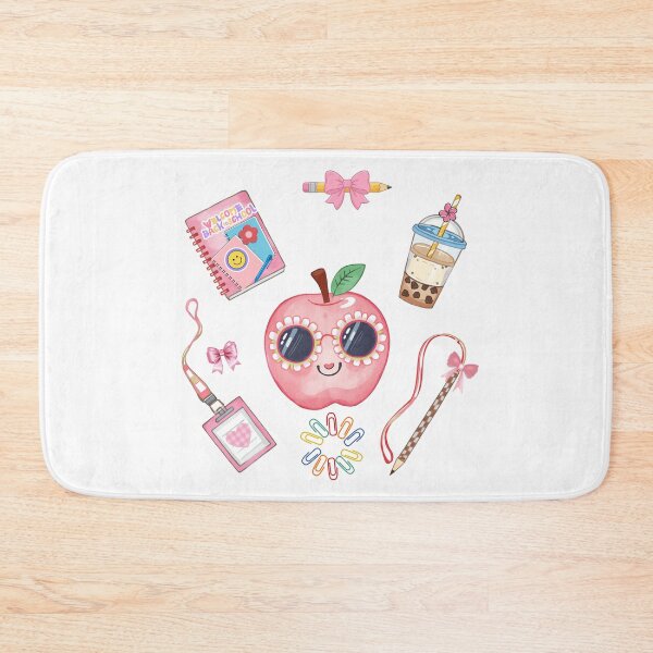 Item preview, Pink School Supplies Clipart and Stickers Set with Cute Apple, Bows, and Notebooks designed and sold by VibranPalette.