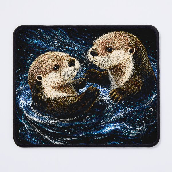 Item preview, Cosmic Otters Under Starry Night Sky - Adorable River Otter Wildlife Gift designed and sold by sportfantees.