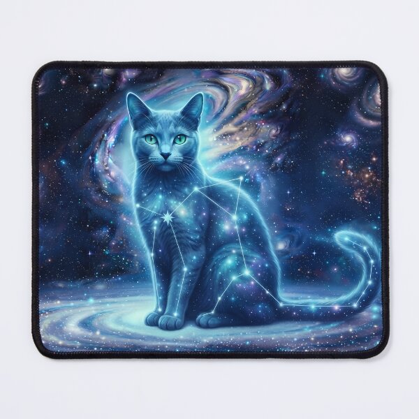 Item preview, Cosmic Russian Blue: Sapphire Soul & Icy Nebula Guardian designed and sold by SOOstudio73.
