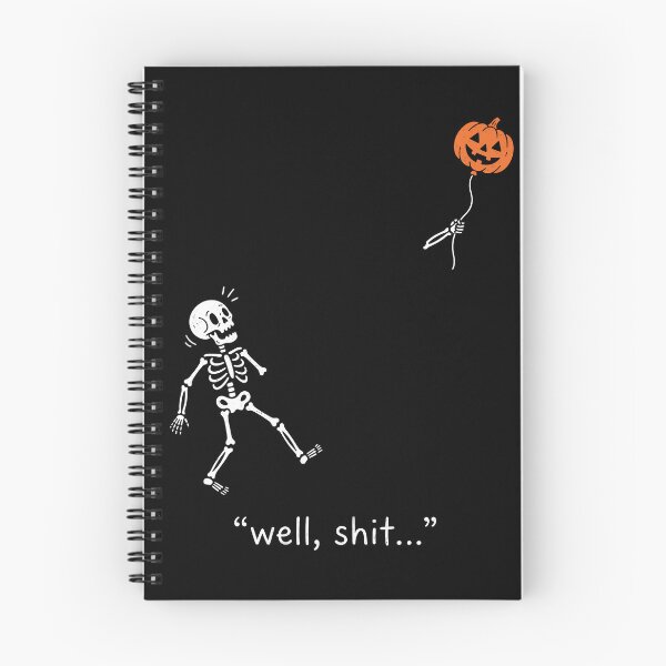 Item preview, Well, Shit... Funny Skeleton Halloween Pumpkin Balloon Shirt designed and sold by ArcaneArtistry.