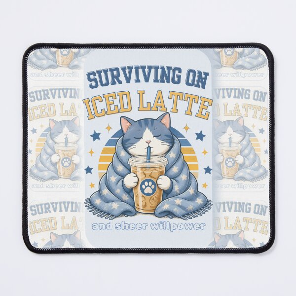 Item preview, Surviving On Iced Latte Cute Cat Coffee designed and sold by Karolisa.