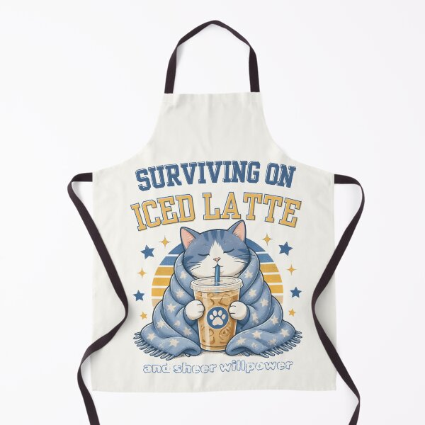Item preview, Surviving On Iced Latte Cute Cat Coffee designed and sold by Karolisa.