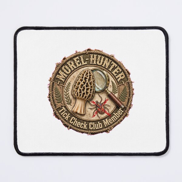 Item preview, Morel Hunter Tick Check Club Member Foraging Badge Morel Mushroom Gift designed and sold by TauqeerArts.