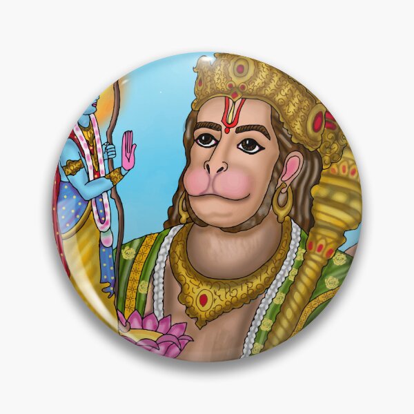Item preview, Lord Ram & Hanuman Artwork | Divine Hindu Devotional Digital Illustration designed and sold by Harshit_Digital_Arts.