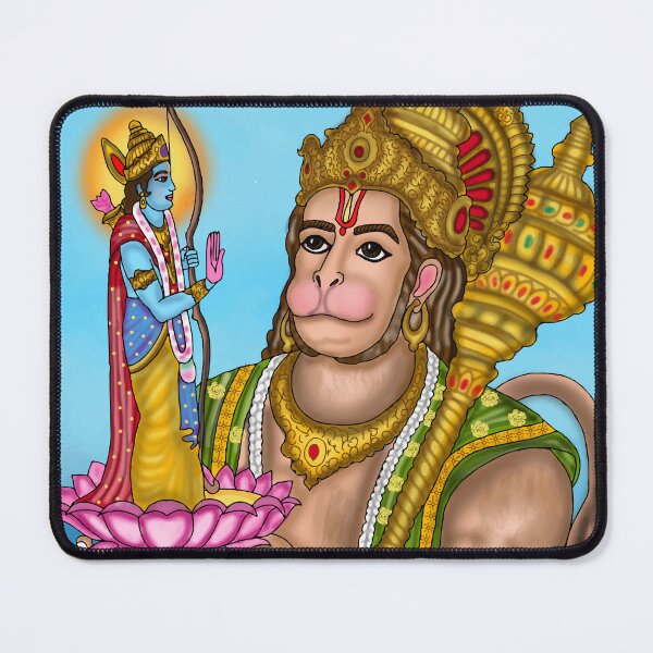 Item preview, Lord Ram & Hanuman Artwork | Divine Hindu Devotional Digital Illustration designed and sold by Harshit_Digital_Arts.