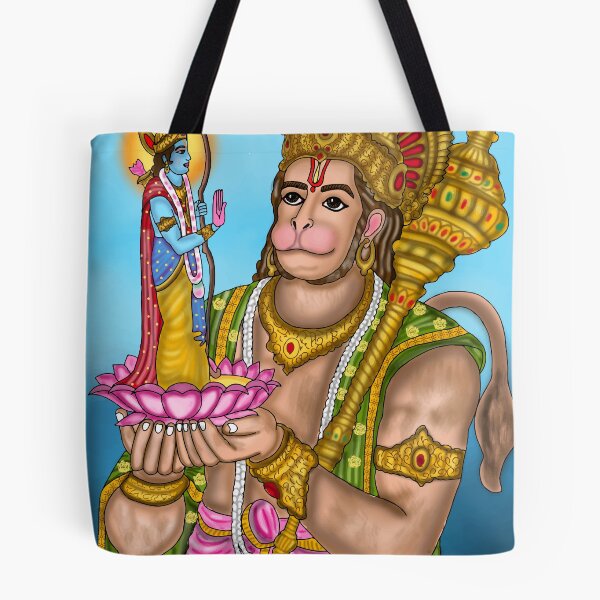 Item preview, Lord Ram & Hanuman Artwork | Divine Hindu Devotional Digital Illustration designed and sold by Harshit_Digital_Arts.