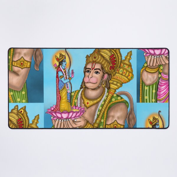 Item preview, Lord Ram & Hanuman Artwork | Divine Hindu Devotional Digital Illustration designed and sold by Harshit_Digital_Arts.