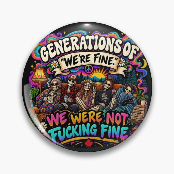 Item preview, Generations of “We’re Fine” Skeleton Dark Humor designed and sold by Path to Somewhere .