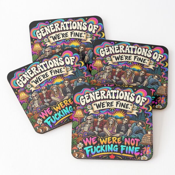 Item preview, Generations of “We’re Fine” Skeleton Dark Humor designed and sold by Path to Somewhere .