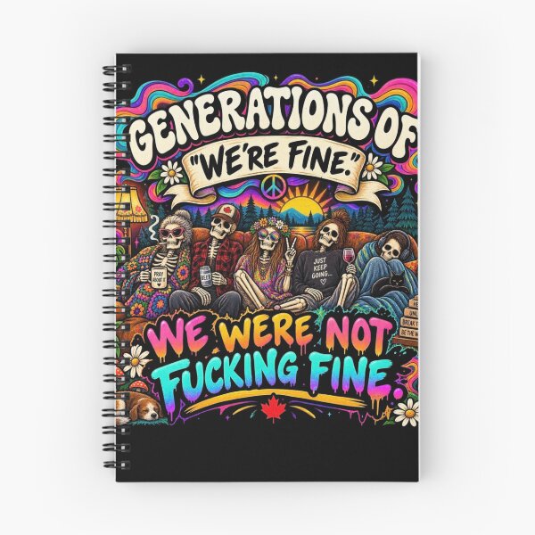 Item preview, Generations of “We’re Fine” Skeleton Dark Humor designed and sold by Path to Somewhere .