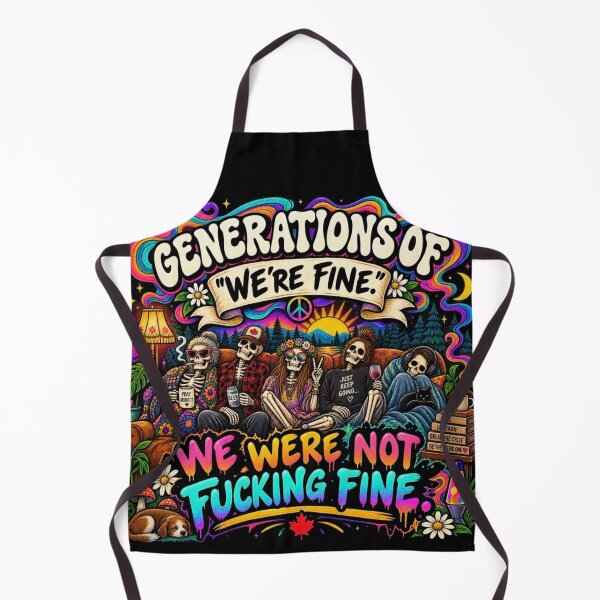Item preview, Generations of “We’re Fine” Skeleton Dark Humor designed and sold by Path to Somewhere .