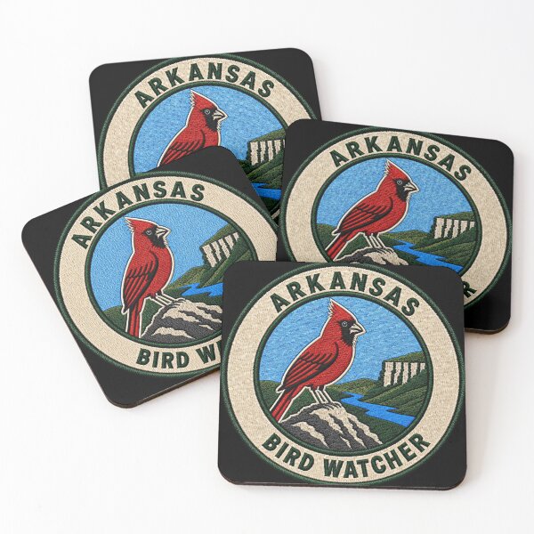 Item preview, Arkansas Bird Watcher Northern Cardinal Ozark Patch designed and sold by The-Drip-Studio.