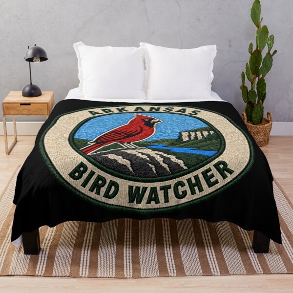 Item preview, Arkansas Bird Watcher Northern Cardinal Ozark Patch designed and sold by The-Drip-Studio.
