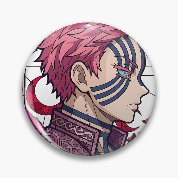 Item preview, Akaza Demon Slayer Pink Gothic Window Portrait designed and sold by mildaclairmo.