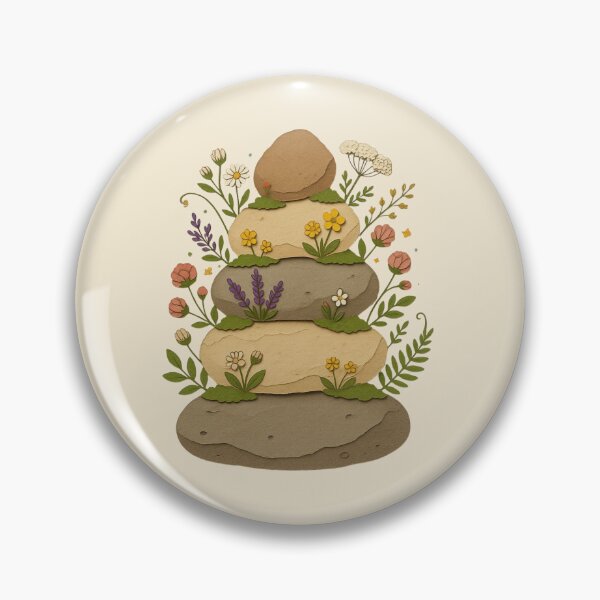 Item preview, Balanced Stone Cairns With Wildflower Accents designed and sold by ITCHAWAWAA.