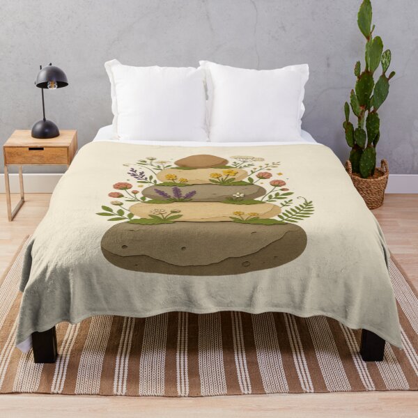 Item preview, Balanced Stone Cairns With Wildflower Accents designed and sold by ITCHAWAWAA.