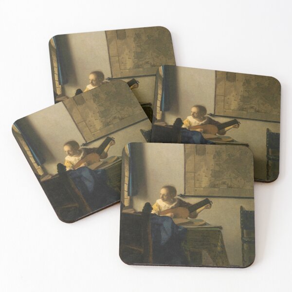 Item preview, Woman with a Lute (Vrouw met luit), Johannes Vermeer, 1663 designed and sold by The Gaping Maw.