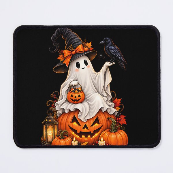Item preview, Cute Halloween Ghost with Raven designed and sold by NucciCollective.