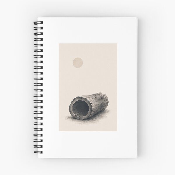 Item preview, Silent Hollow | Minimal Nordic Hollow Log Illustration designed and sold by Norvian.