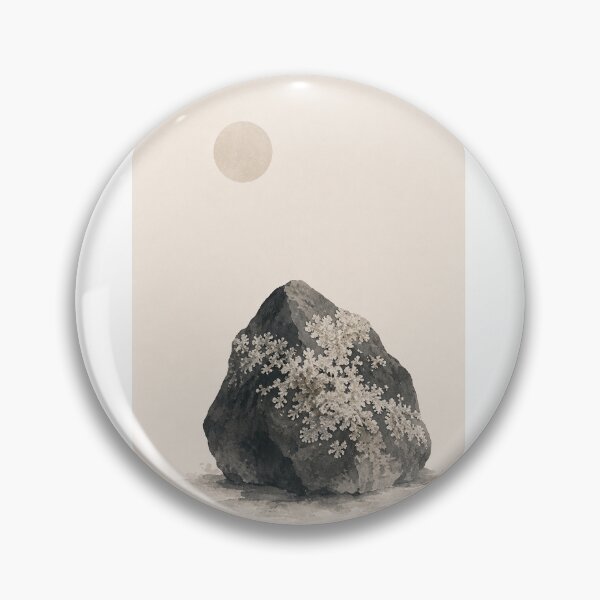 Item preview, Silent Lichen | Minimal Nordic Lichen Rock Illustration designed and sold by Norvian.