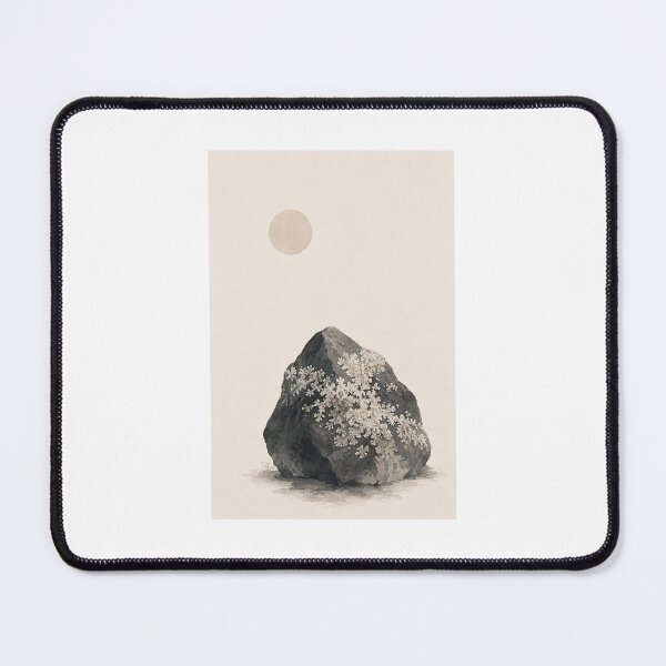 Item preview, Silent Lichen | Minimal Nordic Lichen Rock Illustration designed and sold by Norvian.