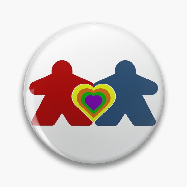 Item preview, Meeple Couple Rainbow Heart Board Game Lovers designed and sold by TackyTime.