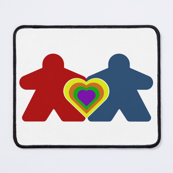 Item preview, Meeple Couple Rainbow Heart Board Game Lovers designed and sold by TackyTime.