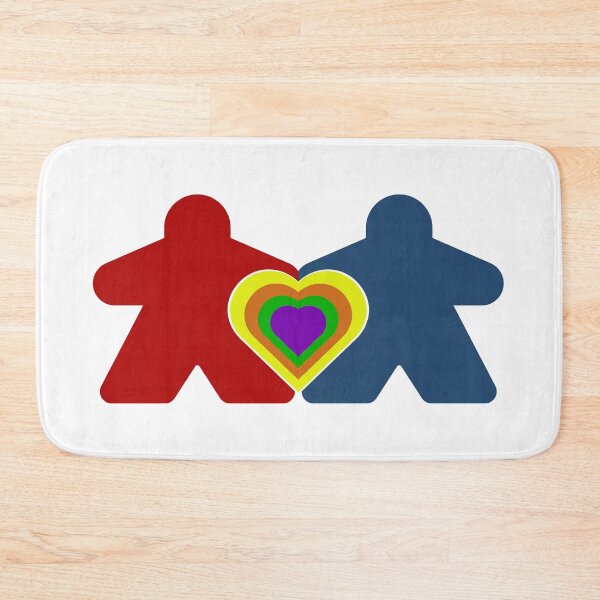 Item preview, Meeple Couple Rainbow Heart Board Game Lovers designed and sold by TackyTime.