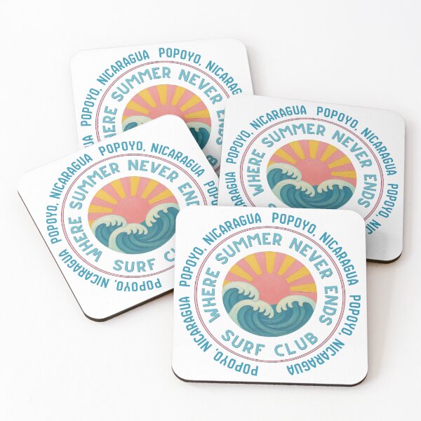 Item preview, Popoyo Nicaragua Surf Club Retro Sun & Wave Badge designed and sold by DonnaRaine.