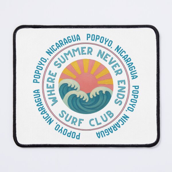 Item preview, Popoyo Nicaragua Surf Club Retro Sun & Wave Badge designed and sold by DonnaRaine.