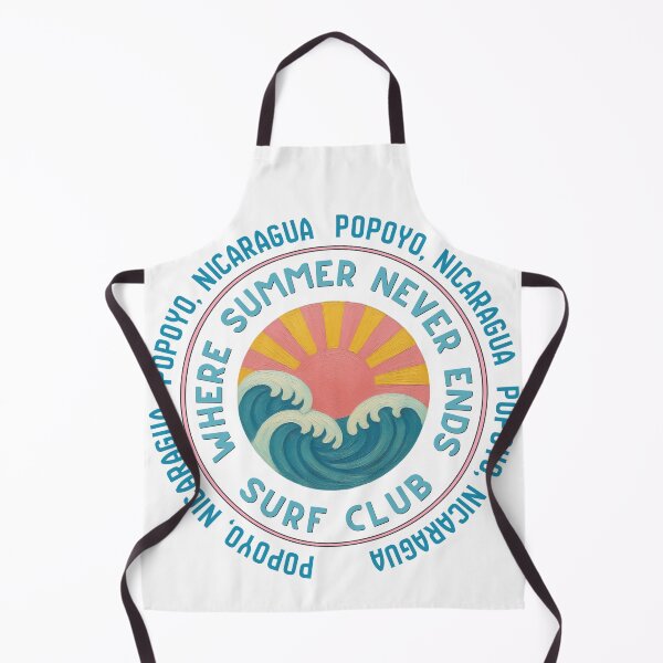 Item preview, Popoyo Nicaragua Surf Club Retro Sun & Wave Badge designed and sold by DonnaRaine.