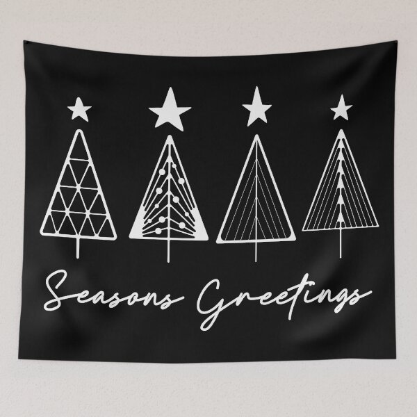 Item preview, Seasons Greetings Minimalist Christmas Trees in White designed and sold by FaeryNuff.