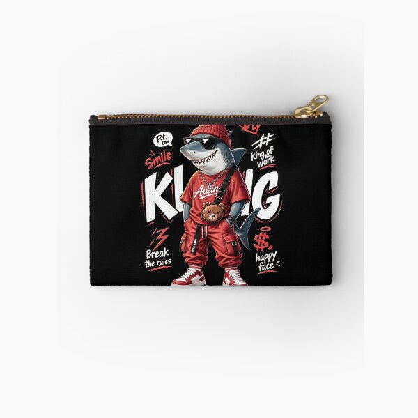 Item preview, King Shark Streetwear - Cool Urban Shark in Red Tracksuit & Beanie designed and sold by limos.