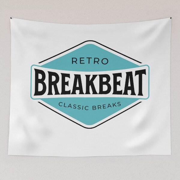 Item preview, BREAKBEAT - Breaks Badge (White)  designed and sold by Discothreadz.