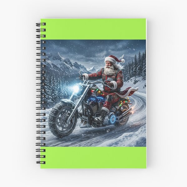 Item preview, Santa Claus Riding Motorcycle Cool Biker Christmas designed and sold by Utopian-Magic.