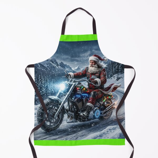 Item preview, Santa Claus Riding Motorcycle Cool Biker Christmas designed and sold by Utopian-Magic.