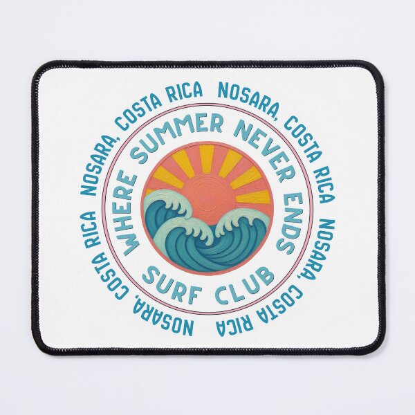 Item preview, Nosara Costa Rica Surf Club Retro Sunset Wave Badge designed and sold by DonnaRaine.