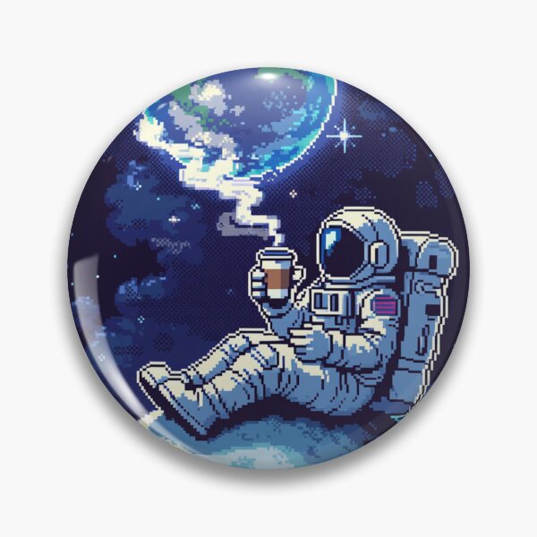 Item preview, Astronaut Coffee Break Pixel Art designed and sold by NijiWorld.