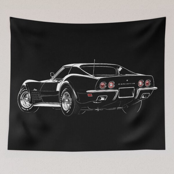Item preview, 1972 Chevrolet Corvette Stingray – Black C3 Coupe Rear View Art designed and sold by Stinky Lincy's Apparel Company.