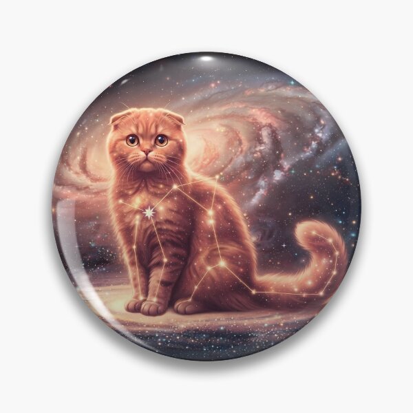 Item preview, Cosmic Scottish Fold: Peach Nebula Guardian & Stardust Kitten designed and sold by SOOstudio73.