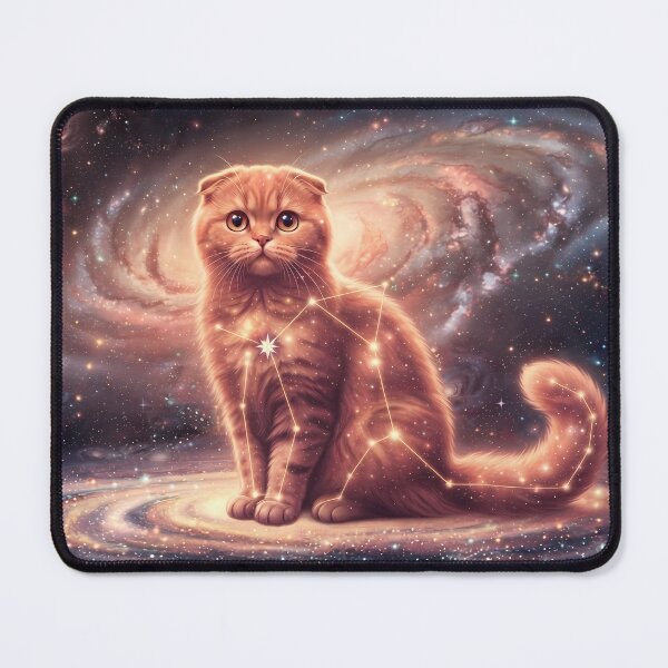 Item preview, Cosmic Scottish Fold: Peach Nebula Guardian & Stardust Kitten designed and sold by SOOstudio73.