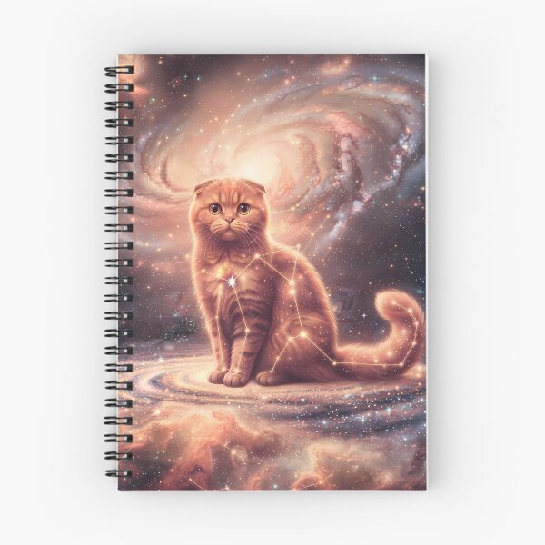 Item preview, Cosmic Scottish Fold: Peach Nebula Guardian & Stardust Kitten designed and sold by SOOstudio73.