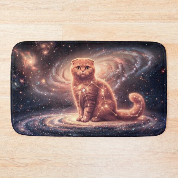 Item preview, Cosmic Scottish Fold: Peach Nebula Guardian & Stardust Kitten designed and sold by SOOstudio73.