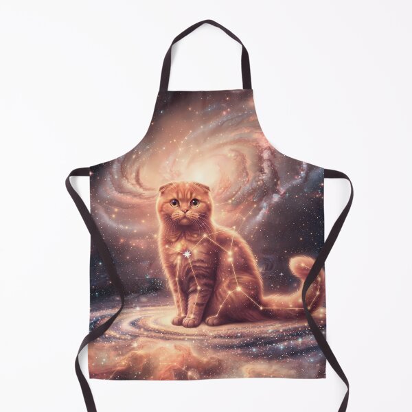 Item preview, Cosmic Scottish Fold: Peach Nebula Guardian & Stardust Kitten designed and sold by SOOstudio73.