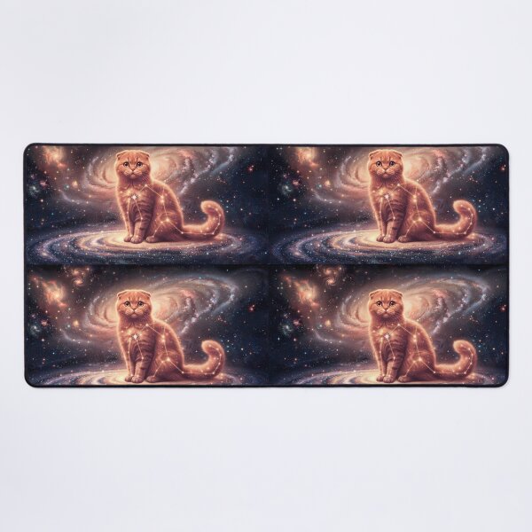 Item preview, Cosmic Scottish Fold: Peach Nebula Guardian & Stardust Kitten designed and sold by SOOstudio73.