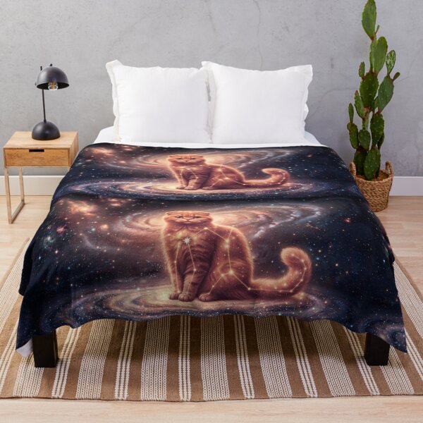 Item preview, Cosmic Scottish Fold: Peach Nebula Guardian & Stardust Kitten designed and sold by SOOstudio73.