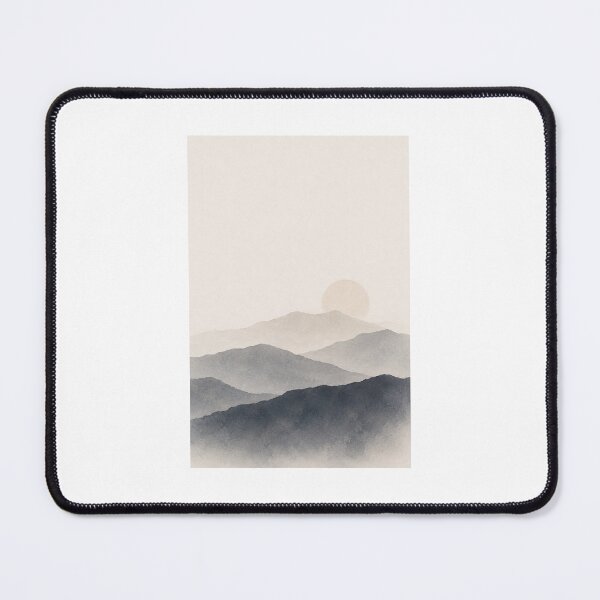 Item preview, Silent Dusk | Minimal Nordic Mountain Illustration designed and sold by Norvian.