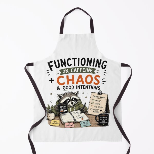 Item preview, ADHD Functioning on Caffeine Chaos and Good Intentions Raccoon Humor Quote designed and sold by Marti’s Shop Corner.